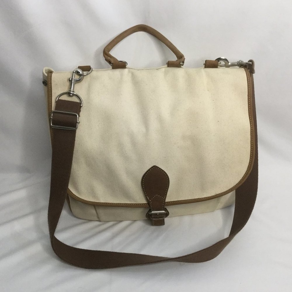 Gap Large Shoulder Overnight  Bag Cream Cotton